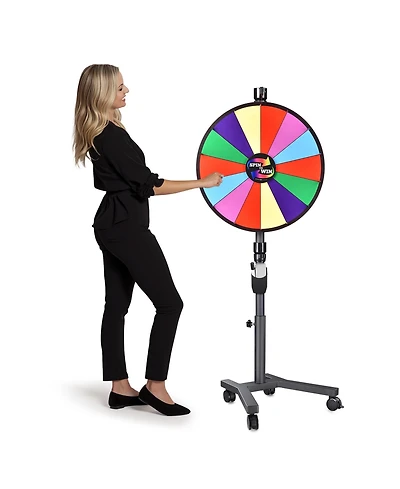 WinSpin 24" 3in1 Prize Wheel with Mobile Base Spinning Raffle Trade Show Market