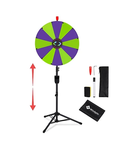 WinSpin 24" Display Prize Wheel and Diy Floor Stand 12 Slot Modular Custom Spinning Wheel Pop Up Trade Show