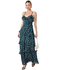 French Connection Women's Printed V-Neck Maxi Dress