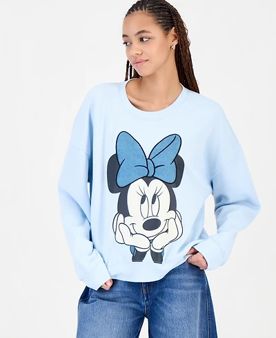 Grayson Threads, The Label Juniors' Minnie Bow Applique Graphic Fleece Sweatshirt