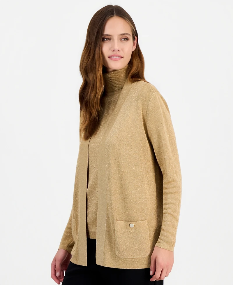 Anne Klein Women's Malibu Metallic-Knit Cardigan