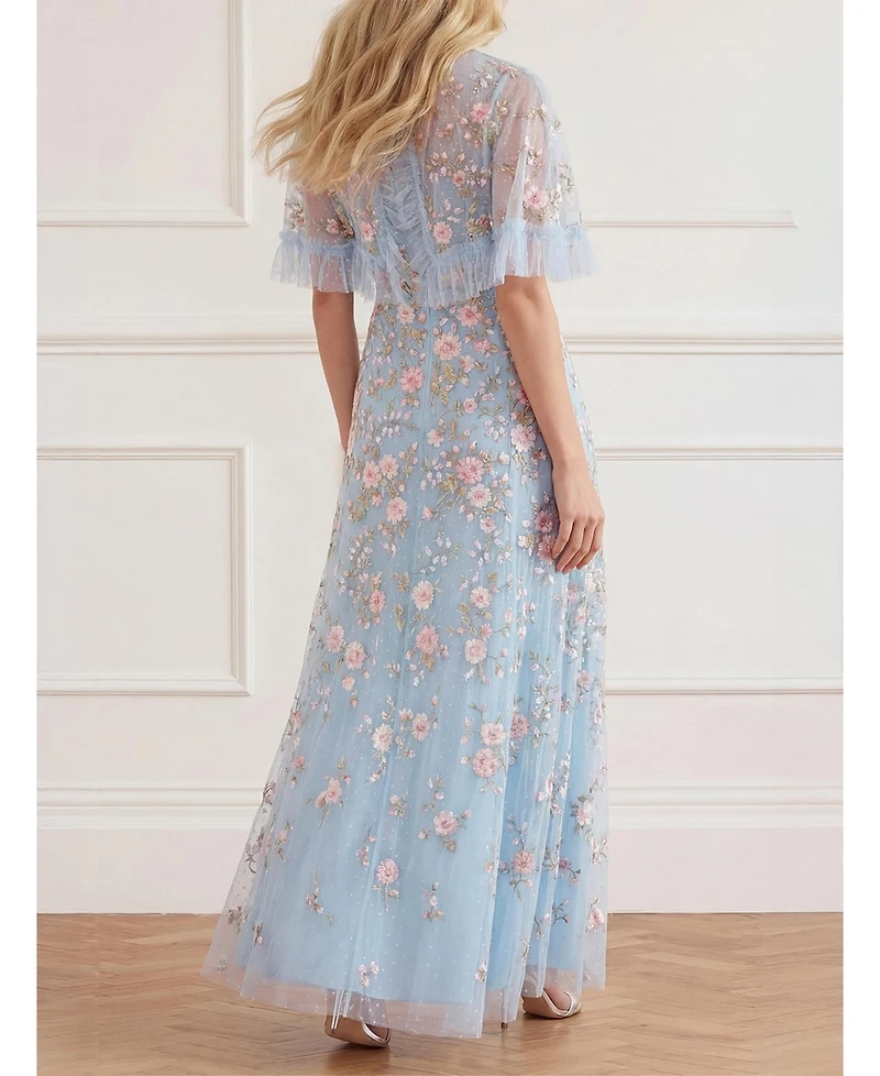 Needle & Thread Women's Eden Rose Cape Ankle Gown