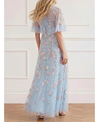 Needle & Thread Women's Eden Rose Cape Ankle Gown