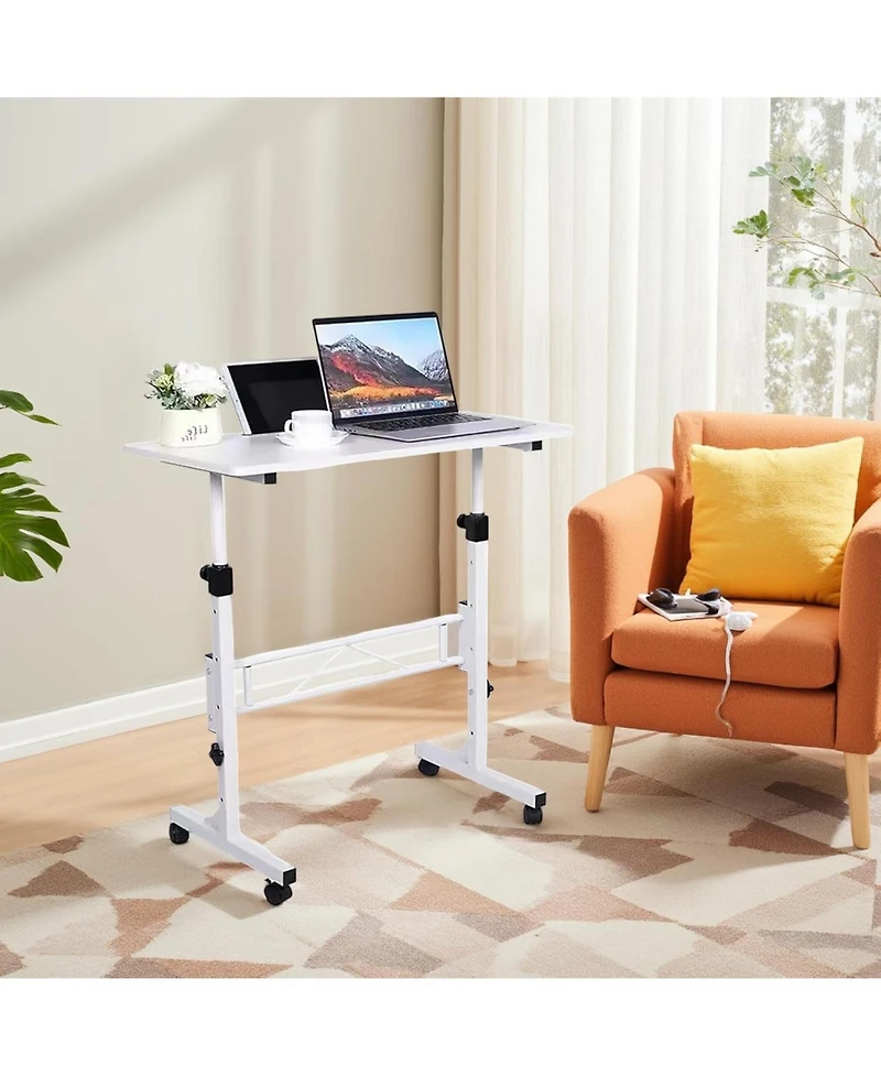 gaomon Mobile Standing Desk, Height Adjustable Sit-Stand Table, Rolling Portable Computer Workstation for Home Office