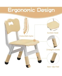 Gaomon Kids Table and 4 Chairs Set with Graffiti Desktop, Height Adjustable Toddler Table and Chairs, 4 in 1 Play Table for Reading, Drawing, Playing