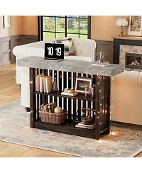 gaomon 63" Bar Table for 4-6 People, Counter Height Pub Table with 2-Tier Storage Shelves for Dining Room & Kitchen
