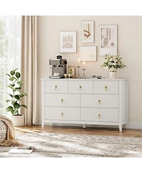 gaomon 54" Fluted 7-Drawer Dresser, Modern Wood Chest of Drawers for Bedroom, Living Room & Hallway