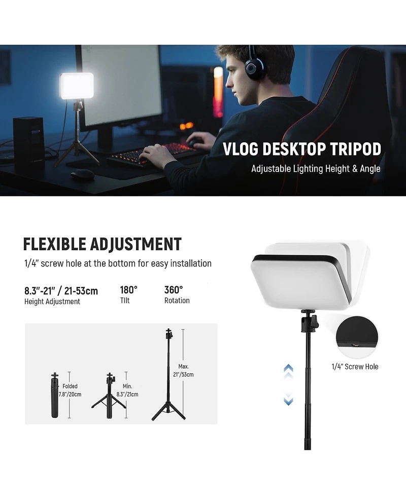 Neewer BP66 2-Light Usb-Powered Led Video Light Kit