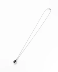 Macy's Sterling Silver Pear-Shaped Crystal Rope Edge Necklace