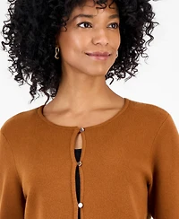Jm Collection Women's Button-Front Crewneck Cardigan, Macy's Exclusive