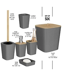 6 Piece Complete Bathroom Decor and Accessory Set