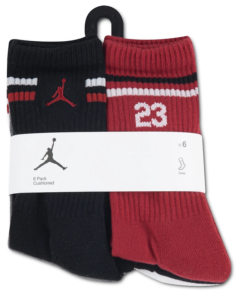 Jordan Boys' 7-11 Icon Stripe Crew Socks, 6-Pack