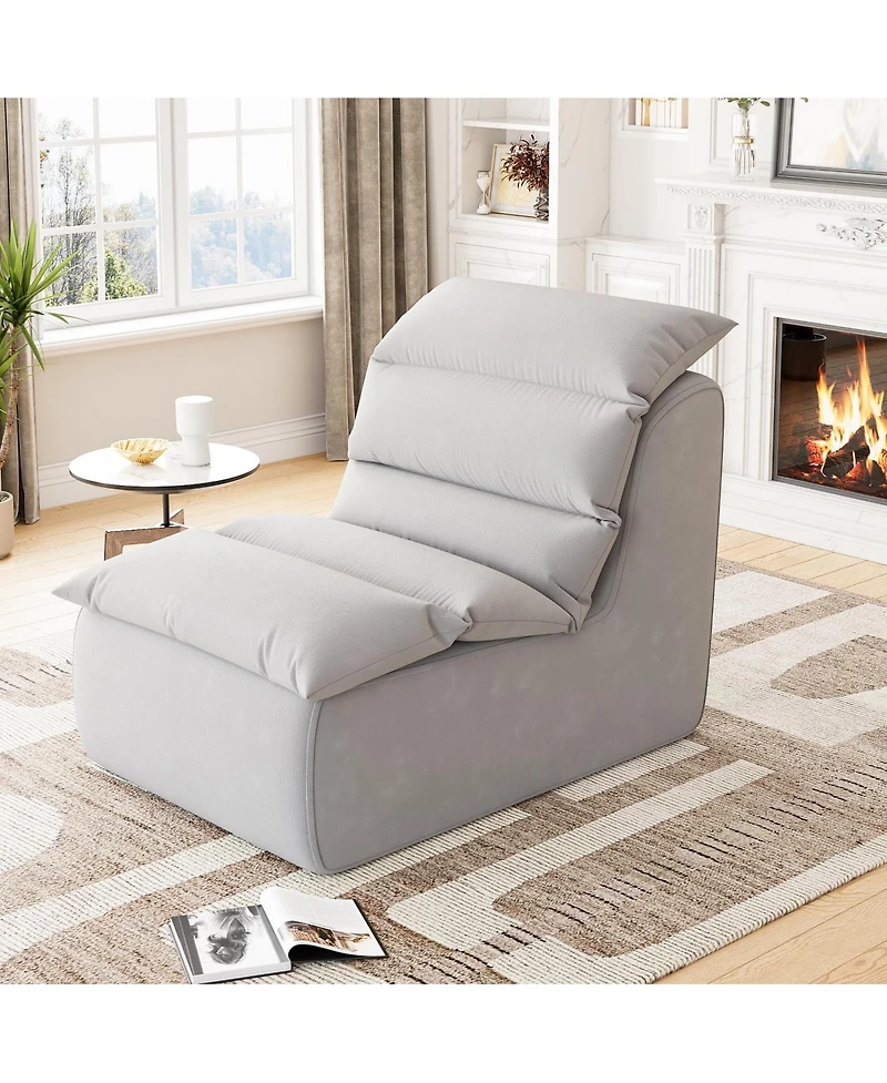 homfan Bean Bag Chair, Lazy Floor Couch with High-Resilience Foam, Beanbag Chairs for Adults, Fireside Sofa for Reading Gaming Living Room