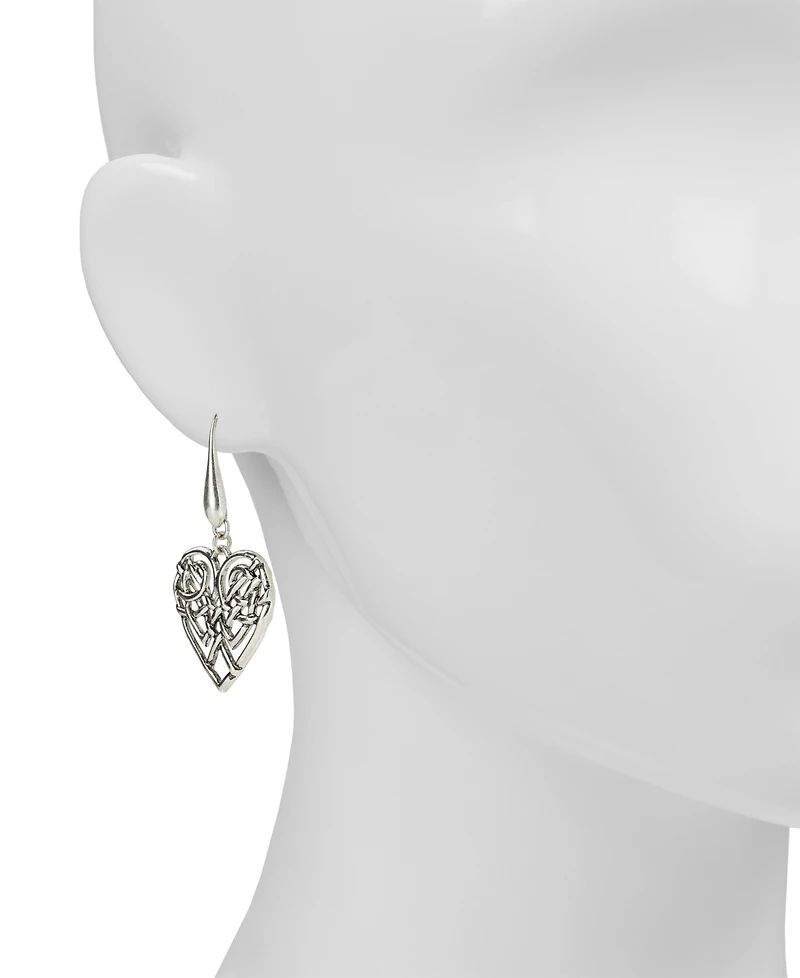 Patricia Nash Scandinavian Knot Collection Heart Hoop Earrings