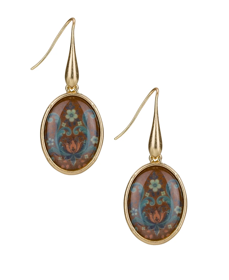 Patricia Nash Rosemailing Under Crystal Collection Oval Drop Earrings