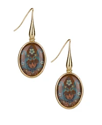 Patricia Nash Rosemailing Under Crystal Collection Oval Drop Earrings
