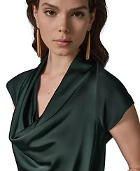 Donna Karan New York Women's Crepe Jersey Short-Sleeve Blouse