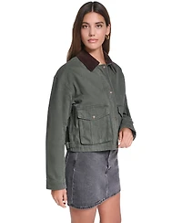 Levi's Women's Cropped Cotton Corduroy-Collar Barn Jacket