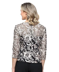 Alex Evenings Embellished Tulle Blouse