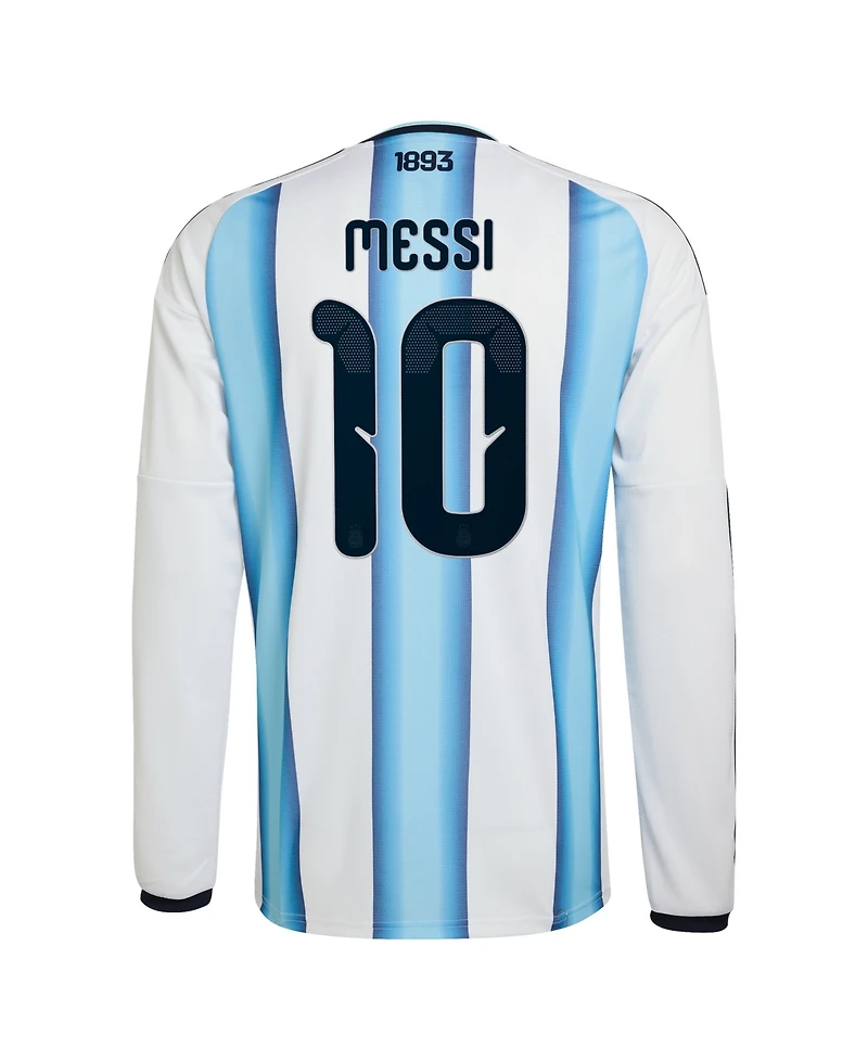 Adidas Men's Lionel Messi White Argentina National Team 2026 Home Replica Long Sleeve Jersey