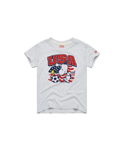 Homage Boys and Girls Gray Usmnt Peanuts Snoopy Tri-Blend T-Shirt