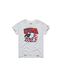 Homage Boys and Girls Gray Usmnt Peanuts Snoopy Tri-Blend T-Shirt