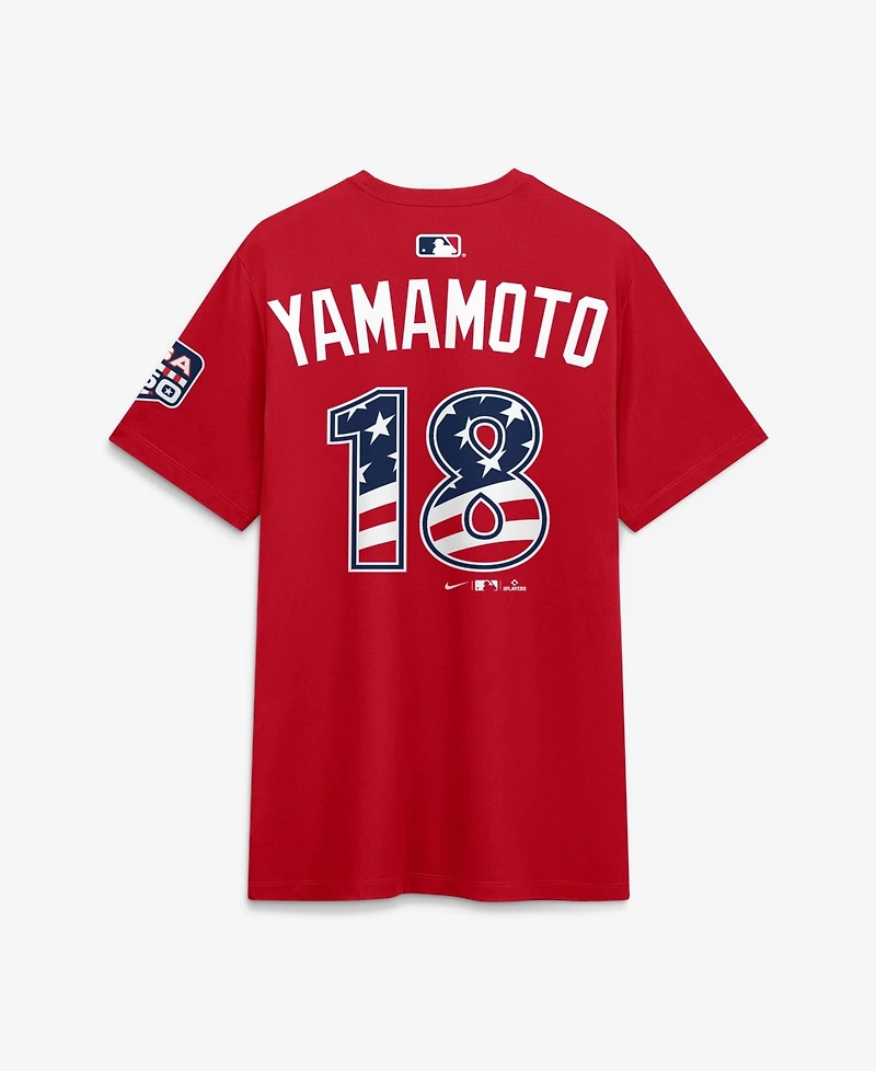 Nike Men's 2026 All-Star Game National League Yoshinobu Yamamoto Red Name & Number T-Shirt