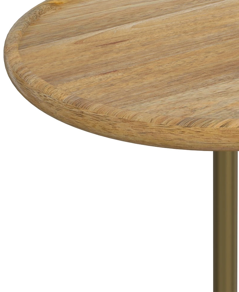 Simpli Home Turner 22.8" Wood Round Side Table