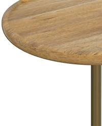 Simpli Home Turner 22.8" Wood Round Side Table