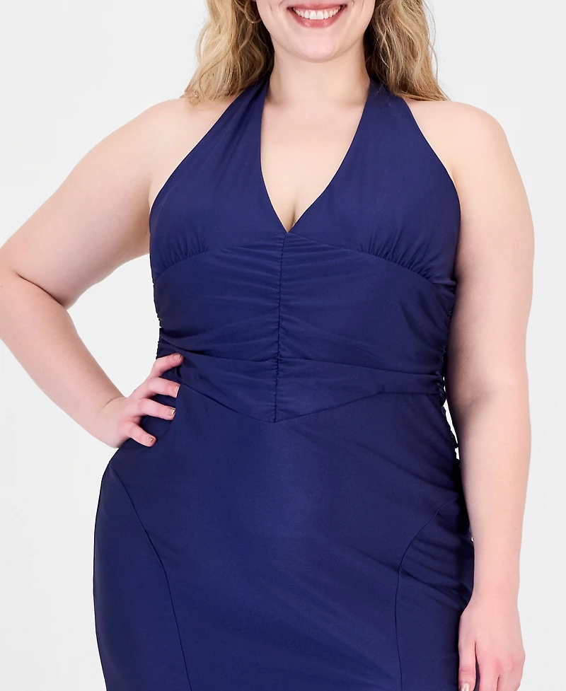 Emerald Sundae Plus Halter Bodycon Maxi Dress