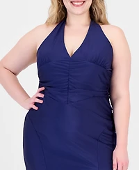 Emerald Sundae Plus Halter Bodycon Maxi Dress