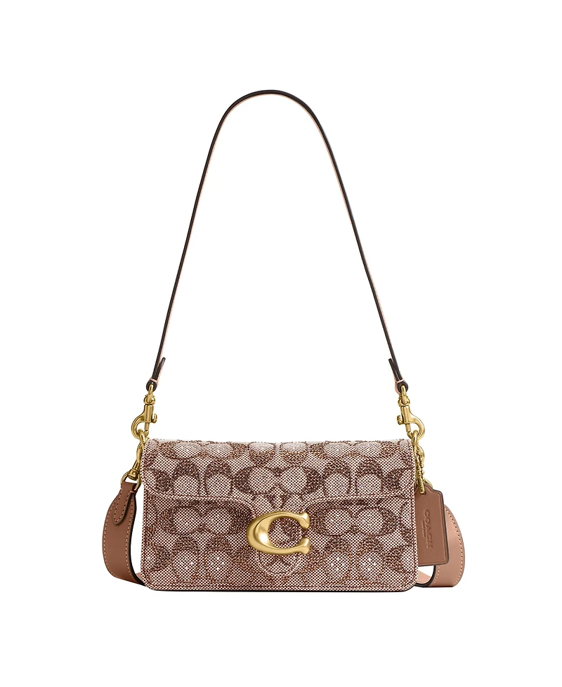 Coach Crystal Signature Jacquard Soft Tabby Mini Shoulder Handbag