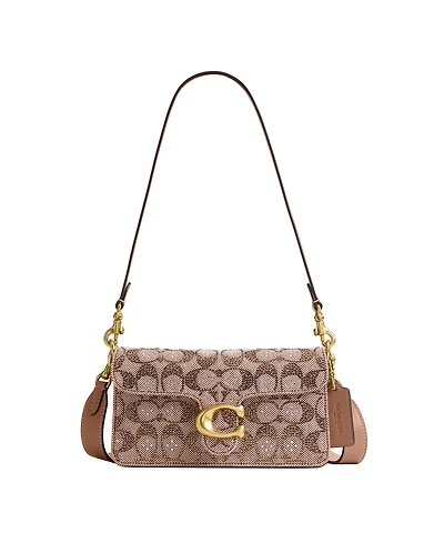 Coach Crystal Signature Jacquard Soft Tabby Mini Shoulder Handbag