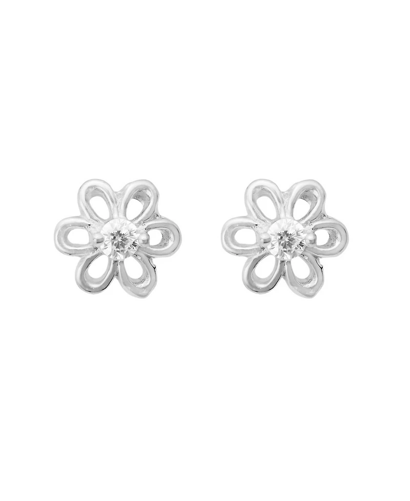 Macy's Cubic Zirconia Open Flower Stud Earrings