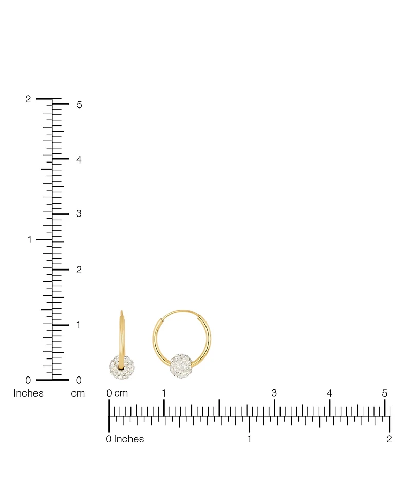 Macy's Crystal Pave 6mm Ball on 16mm Endless Hoop Earrings