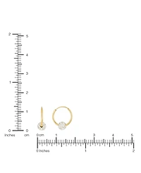 Macy's Crystal Pave 6mm Ball on 16mm Endless Hoop Earrings