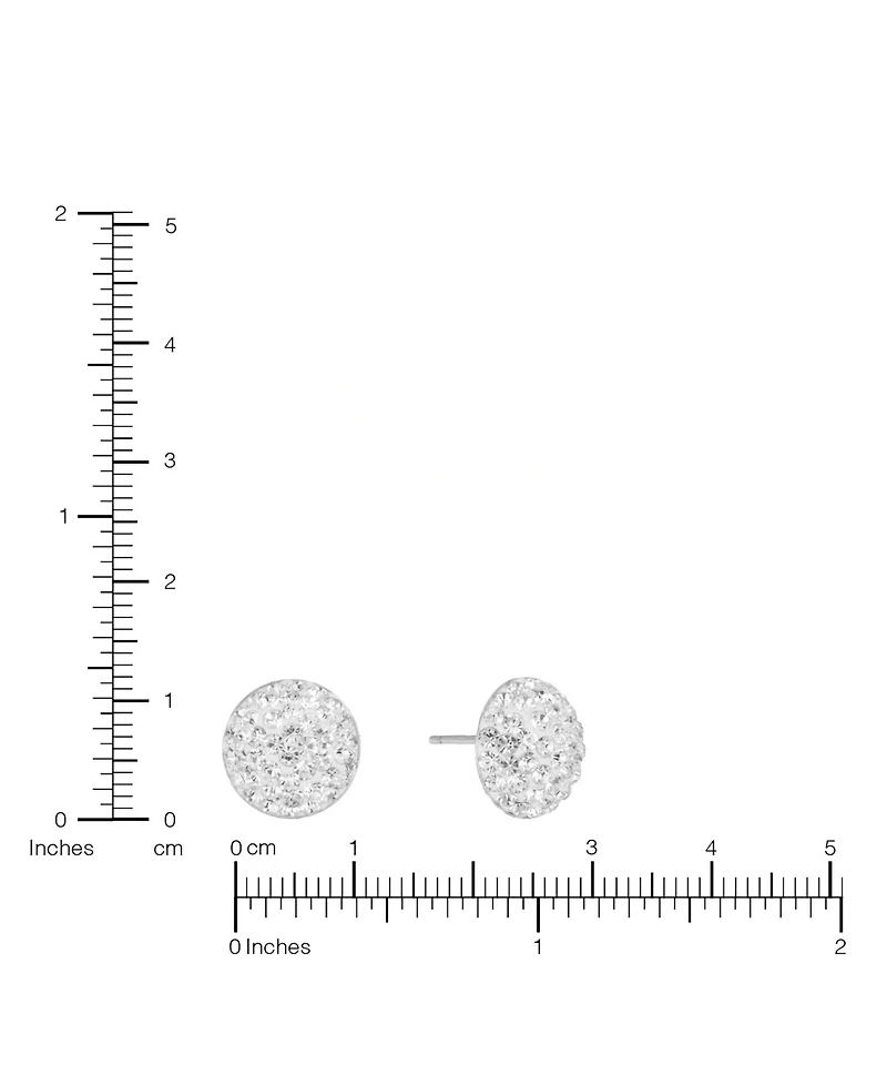 Macy's Crystal Pave 12mm Domed Round Stud Earrings