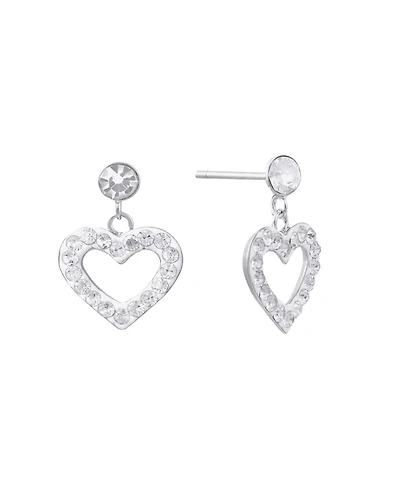 Macy's Crystal Pave Open Heart Dangle Earrings