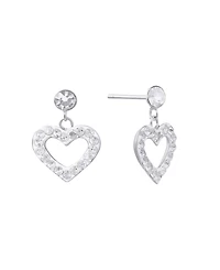 Macy's Crystal Pave Open Heart Dangle Earrings