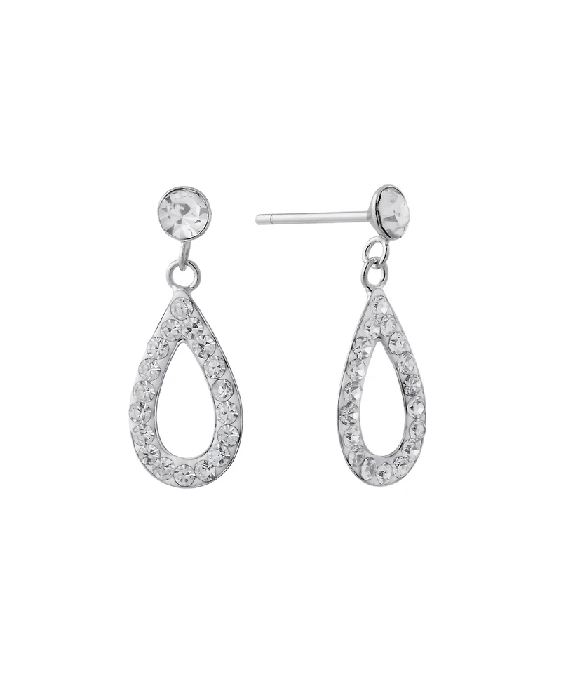 Macy's Crystal Pave Open Teardrop Earrings