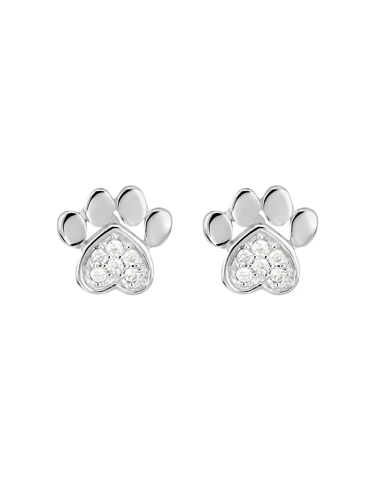 Macy's Cubic Zirconia Pave Dog Paw Stud Earrings