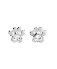 Macy's Cubic Zirconia Pave Dog Paw Stud Earrings
