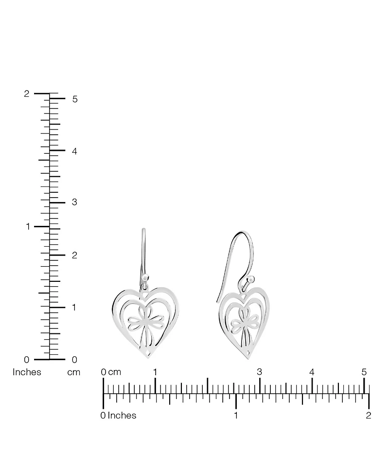 Macy's Open Heart with Cross Drop Earrings