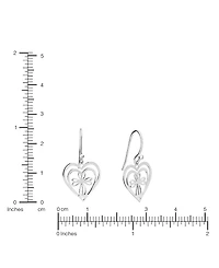 Macy's Open Heart with Cross Drop Earrings
