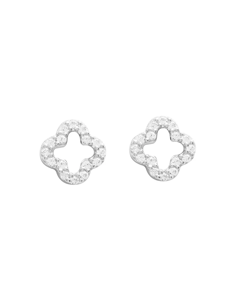 Macy's Cubic Zirconia Open Clover Stud Earrings