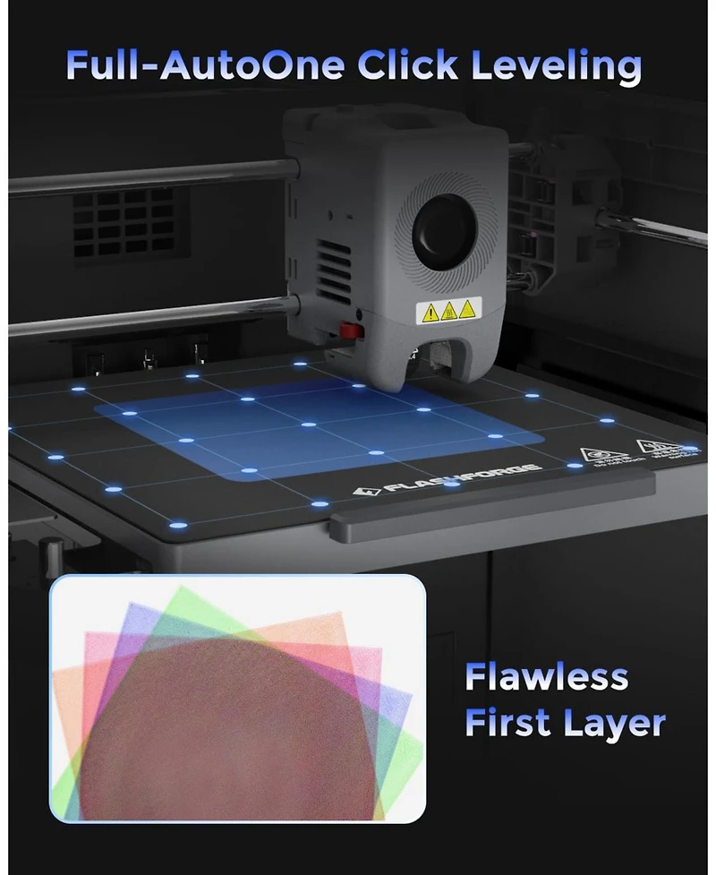 Flashforge Fully Enclosed 3D Printer CoreXY 600 mm/s 0.4 and 0.6mm Quick Swap 280degree(s)C Nozzles 1 Click Auto Leveling 220×220×220mm
