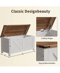 homfan Storage Bench, 39 Inch Wood Lift Top Entryway Organizer Chest with Slow Close Hinges, Coffee Table for Living Room