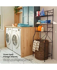 Home Zone Living 3-Tier Over the Toilet Bathroom Storage Organizer with Wide Stabilizing Base