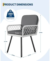 gaomon Set of 2 Modern Outdoor Armchairs