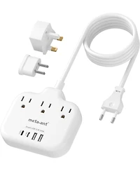 Tessan Universal Travel Adapter 100W GaN, International Power Adapter with 5 Usb(3 Usb C) Charging Ports,Worldwide Outlet for Us to European Europe Uk